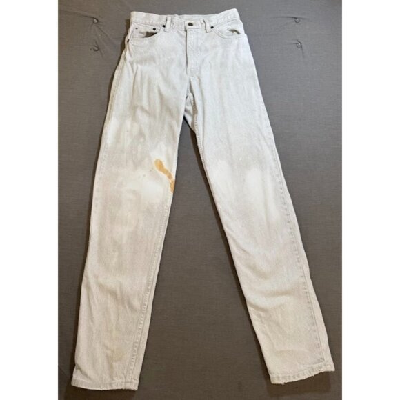 Vintage Levis 550 Jeans Mens 31 White Denim Straight Pocketed Men 29X33 USA 80s. - Picture 1 of 14